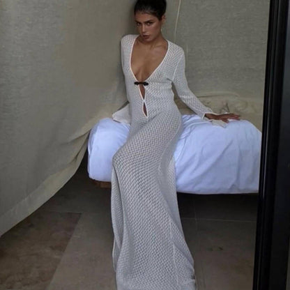 Women's Split Dress Beach Cover-up Long Mopping Dresses