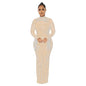 Women's Hot Drilling Long Sleeve Dress Lining Dresses