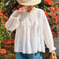 Women's Spring French Embroidery Shirt Long Sleeve Loose-fitting Blouses