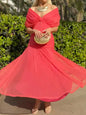 Women's Slouchy Chiffon Design Dress Lined Dresses