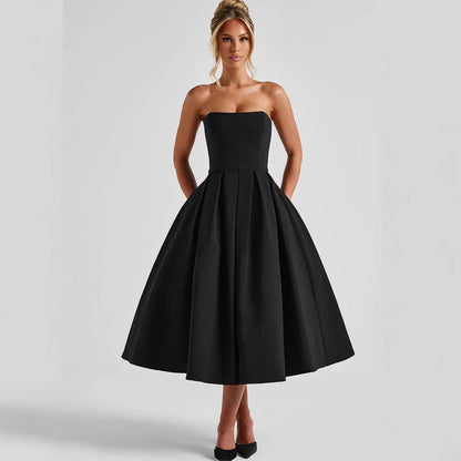 Women's Tube Dress For Summer Elegant Solid Dresses