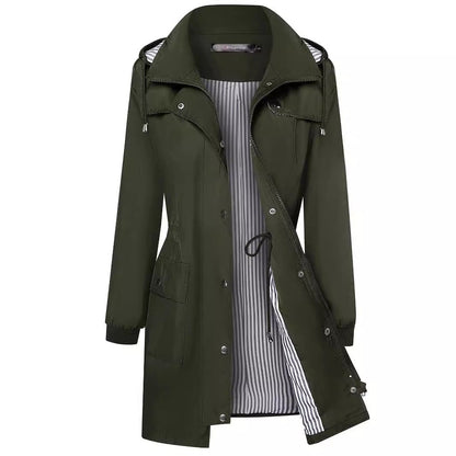 Women's Raincoat Waterproof Windbreaker Striped Mountaineering Outdoor Coats