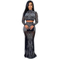 Women's Fashion Sexy Nightclub Mesh Long Sleeve Suits