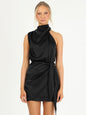 Fashion Halter Advanced Satin Tied Slim Fit Dresses