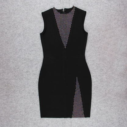 Trendy Sexy Slim Fit Net Drill Bandage Dresses