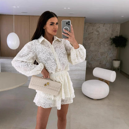 Pretty Comfortable Summer Lace Hollowed Leisure Suits