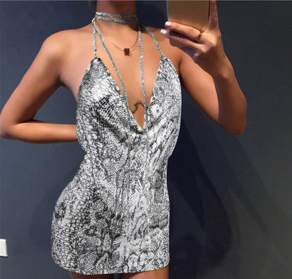 Women's Metal Sequins Sexy Sweet Spicy Style Dress Dresses