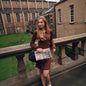 Women's Sleeve Knitted Dress Spring French Sunken Dresses