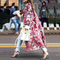 Women's Fashion Loose Ankle Print Woolen Printing Coats