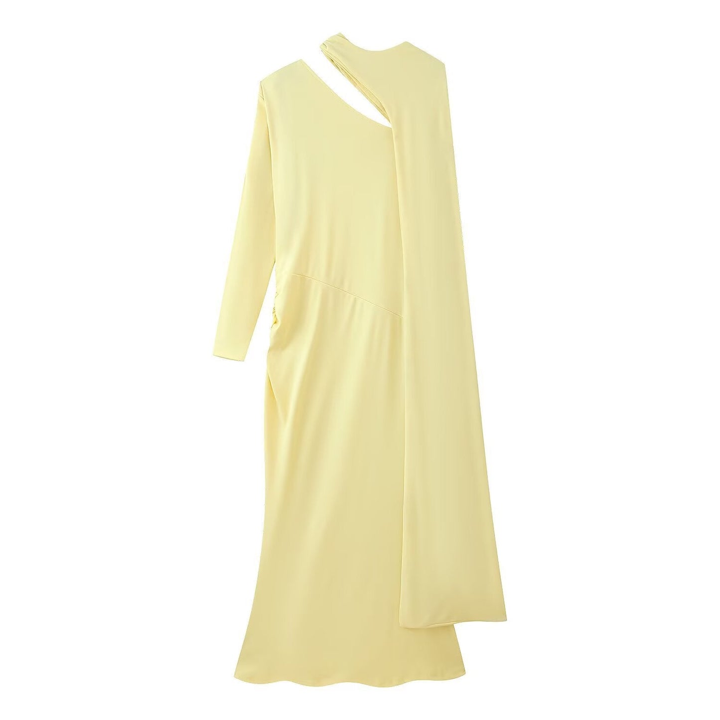 Women's Fashion Cloak Pleated Trim Slim Dress Dresses
