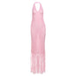 Women's Sexy Solid Color Mesh Knitted Beach Dresses