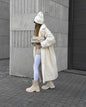 Women's Temperament Commute Long Sleeve Lapel Plush Coats