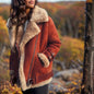 Women's Motorcycle Suede Lamb Wool Lapel Fur Coats