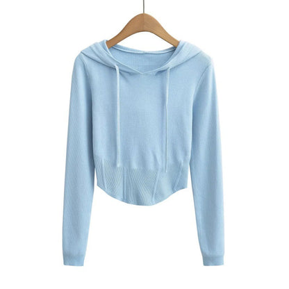 Fishbone Knitting Hooded High Waist Knit Suits