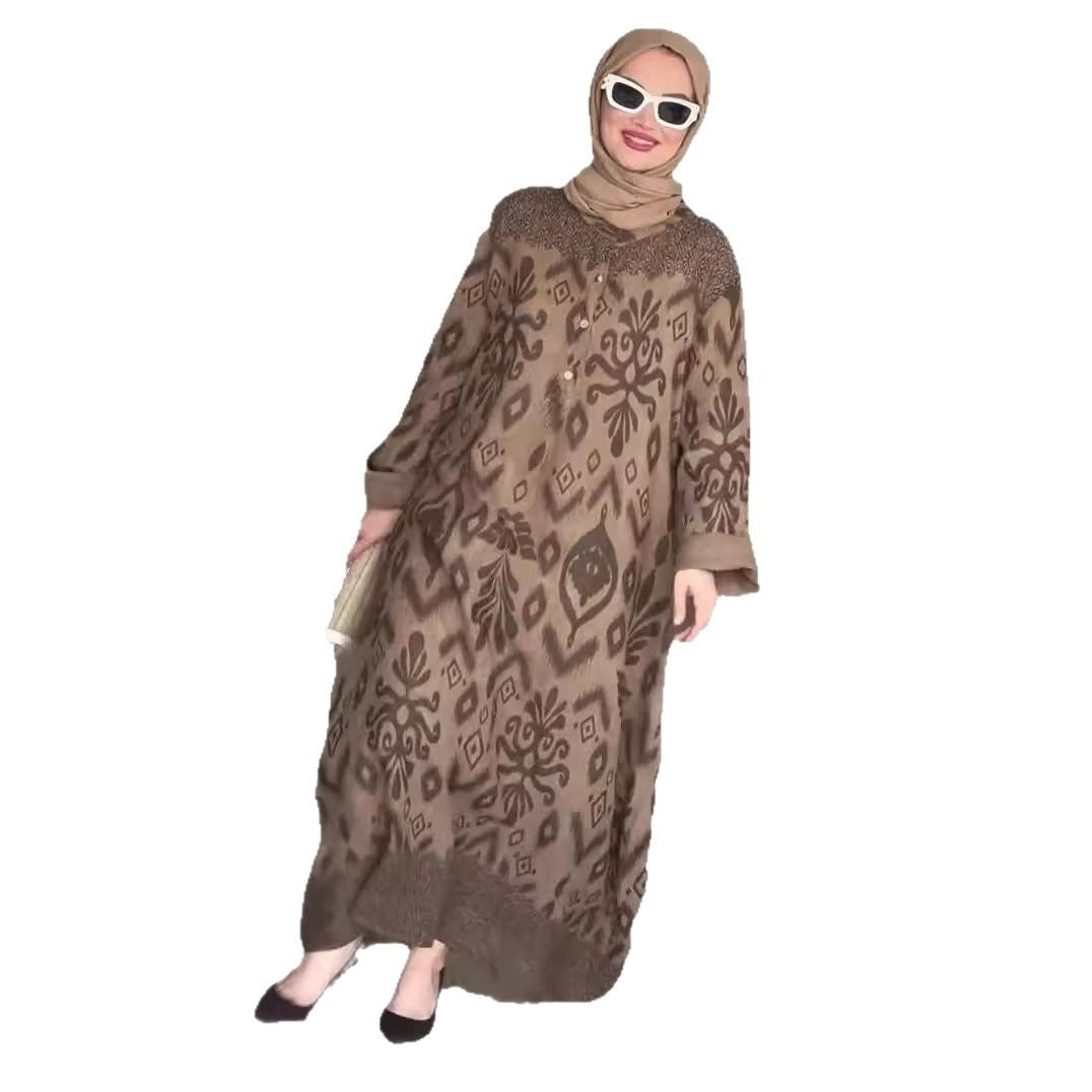 Women's Autumn Print Long Sleeve Fashion Temperament Dresses