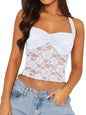 Women's Hollow Out Lace Sexy Suspenders Exposed Tops