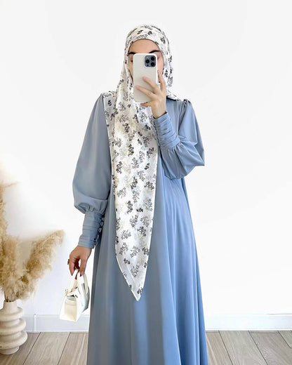 Women's Spring Muslim Wear Soft Fashion Satin Dresses