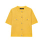 Women's Sleeve Knit Shirt Fashion Autumn Yellow Sweaters