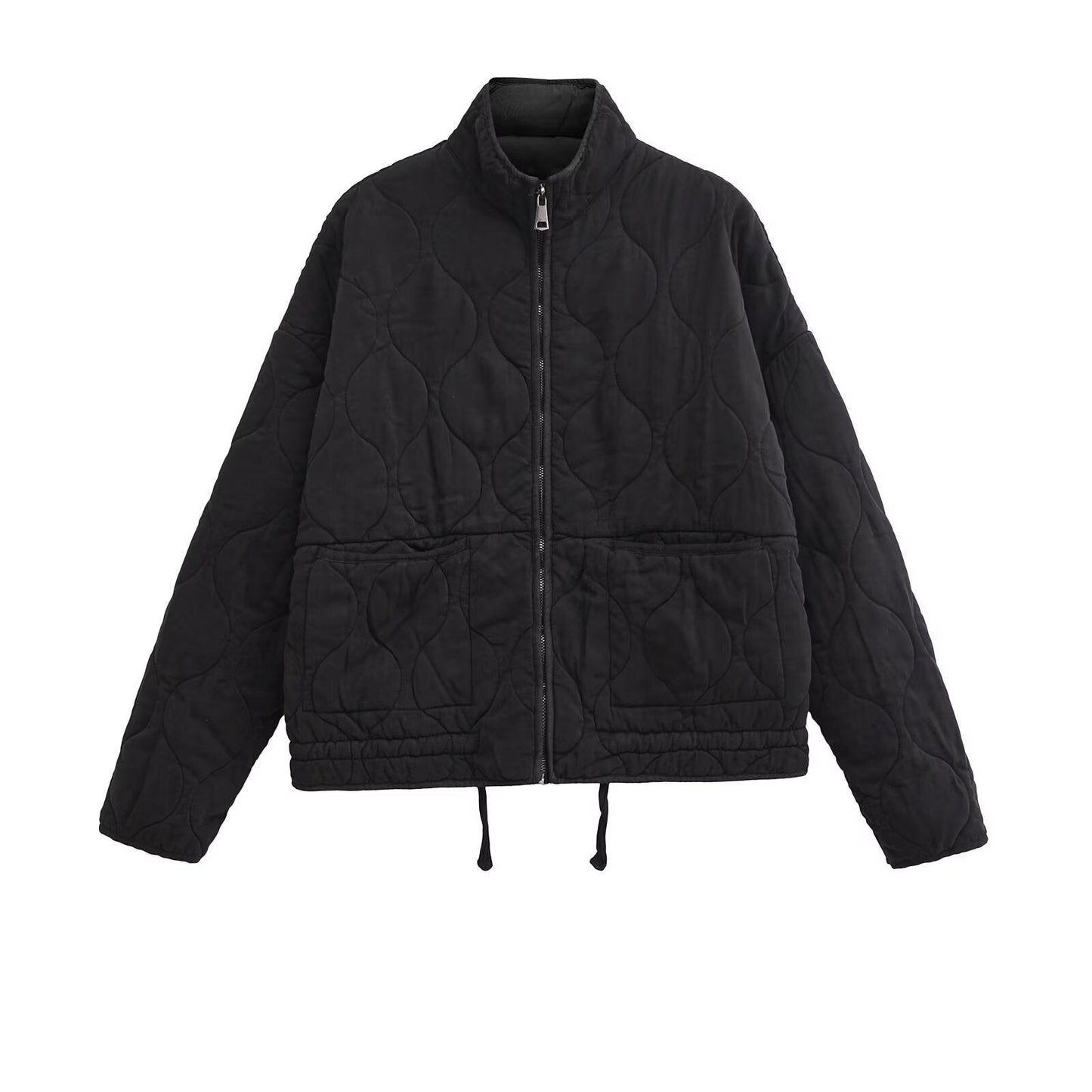 Women's Wear Commuting Fashion Stand Collar Diamond Coats