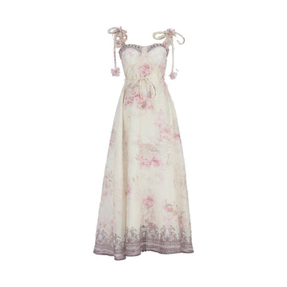 Summer Floral Print Sling Fishbone Fairy Dresses