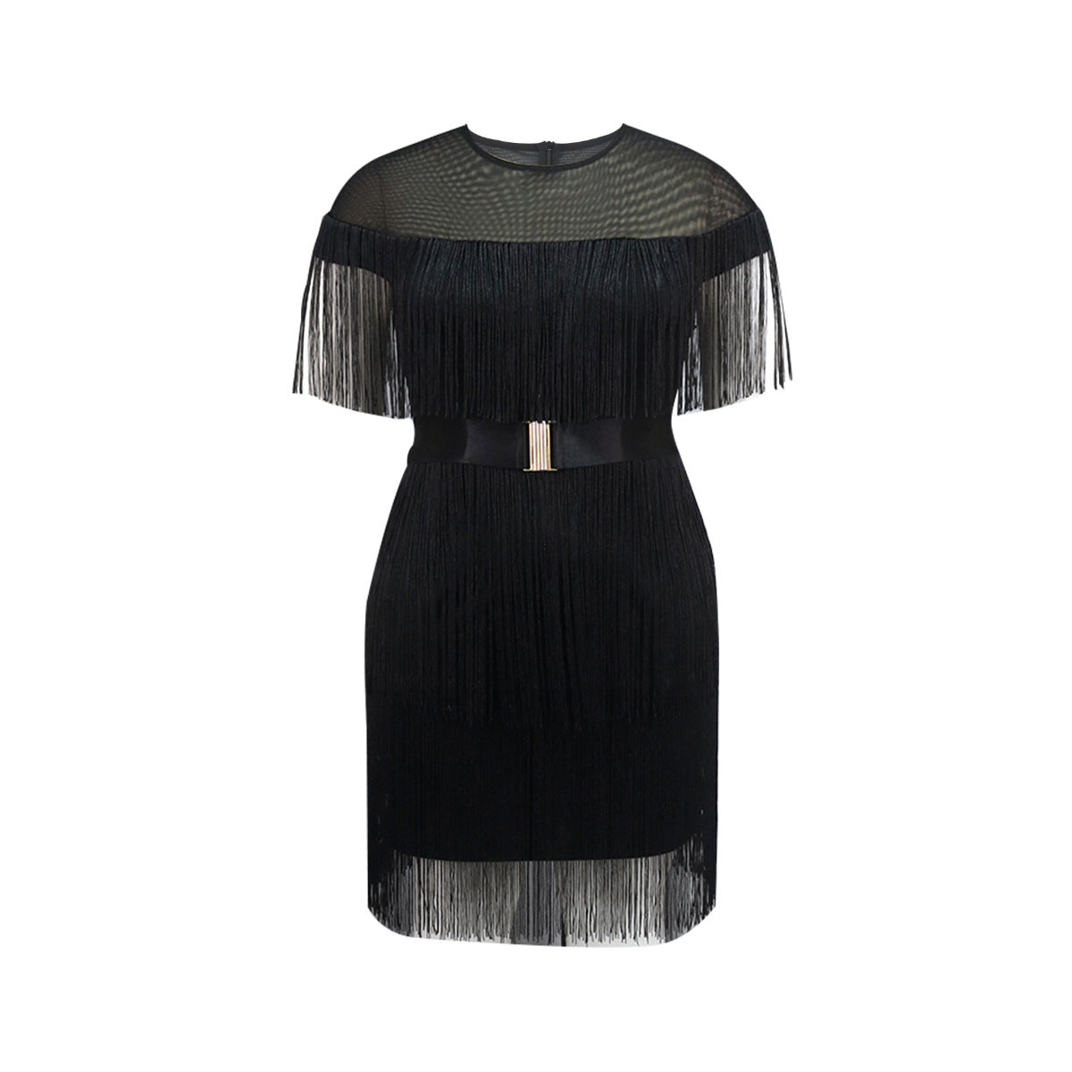 Women's Round Neck Tassel Sleeve With Belt Dress Elegant Dresses
