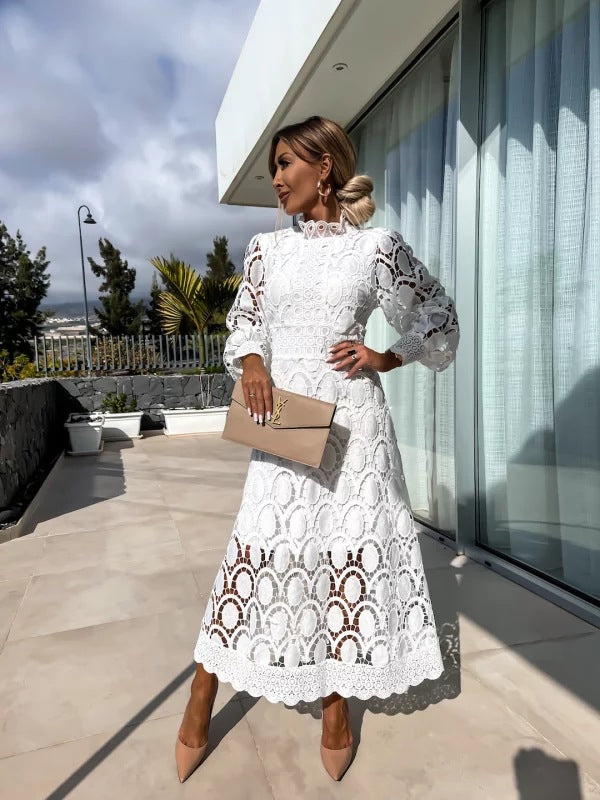 Women's Embroidered Large Swing Spring Fashion Puff Dresses