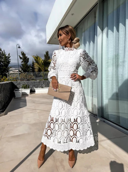 Women's Embroidered Large Swing Spring Fashion Puff Dresses