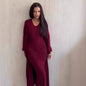 Women's Autumn Fashion Solid Color Long Dress Suits