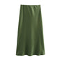 Women's Summer French Fashion Silk Satin Texture Skirts
