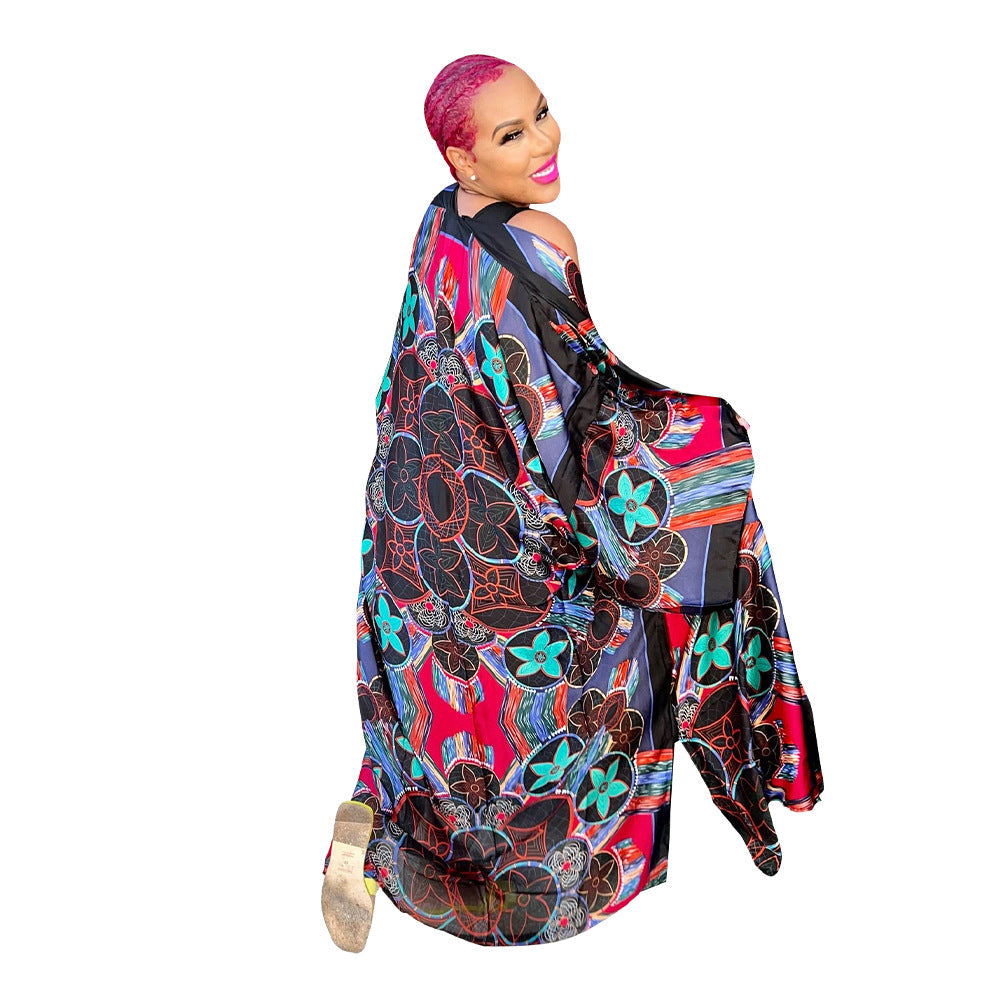 Women's Autumn Print Loose Casual Kimono Long Clothing