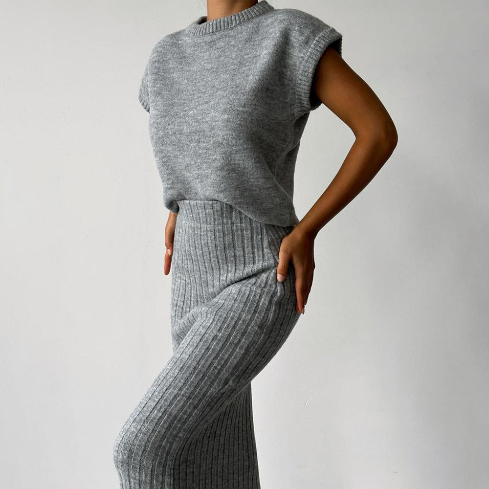 Women's Sleeveless Pullover Slim Fit Long Dress Sweaters