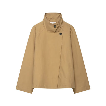 Autumn Simple Solid Color Loose Trench Coats