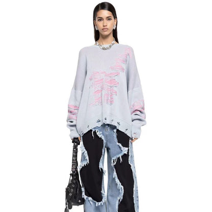 Women's Large Loose Autumn Long-sleeved Pullover Woolen Sweaters