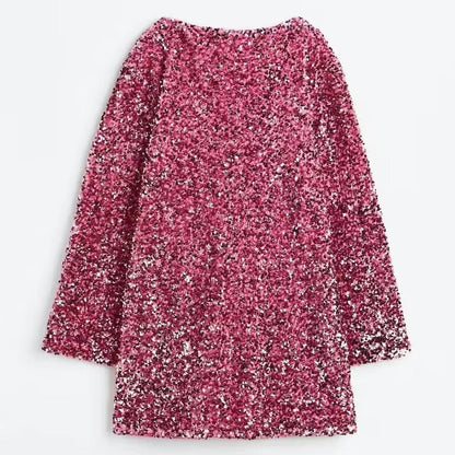 Women's Round Neck Long Sleeve Loose Sexy Dresses