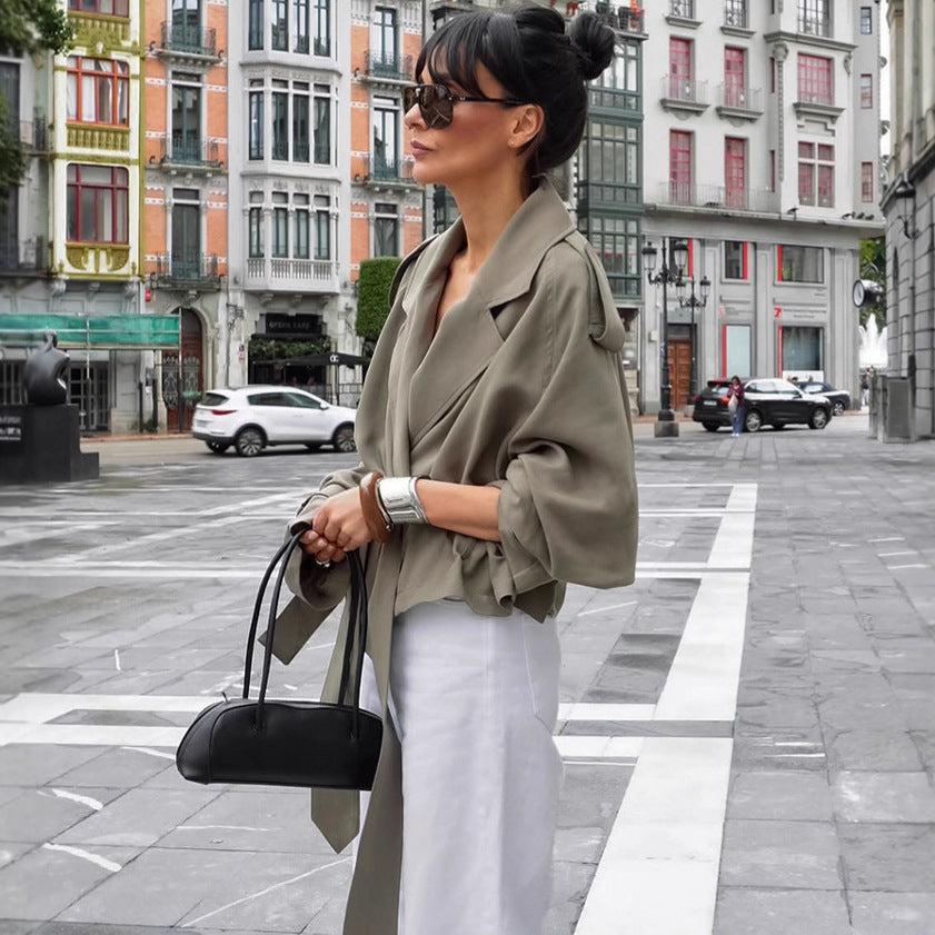 Women's High-grade French Style Large Lapel Trench Coats