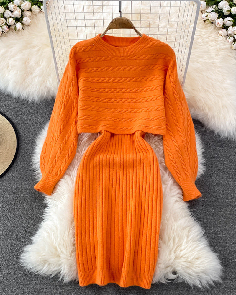 Classic Party Casual Twist Wool Sling Dresses