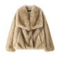 Women's Innovative French Artificial Fur Effect Coats
