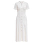 High Quality French Style Temperament Sleeve Hollow Thread Dresses