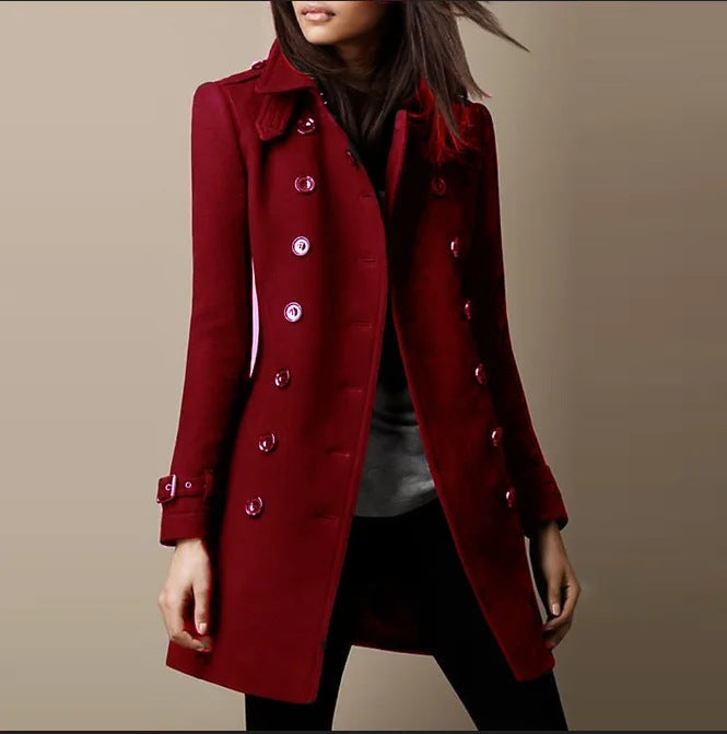 Women's Trendy Attractive Innovative Woolen Mid-length Coats