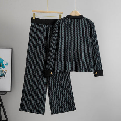 Women's European Goods Casual Fashion Two-piece Collar Suits