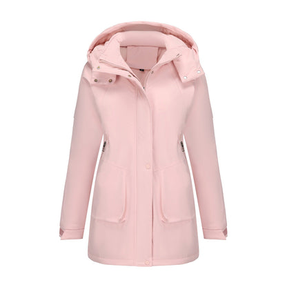 Women's Detachable Windproof Warm Mountaineering Casual Shell Coats
