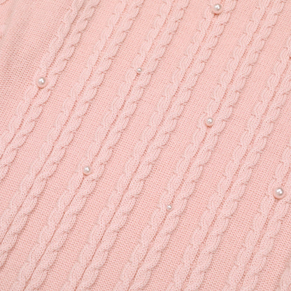 Fashion Wool Round Neck Nail Pearl Dresses