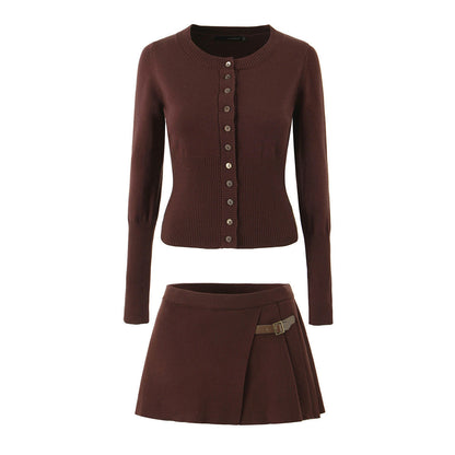 Women's Hot Slim Breasted Knitted High Waist Suits