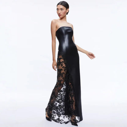 Leather Fashionable Elegant Tube Lace Sexy Dresses