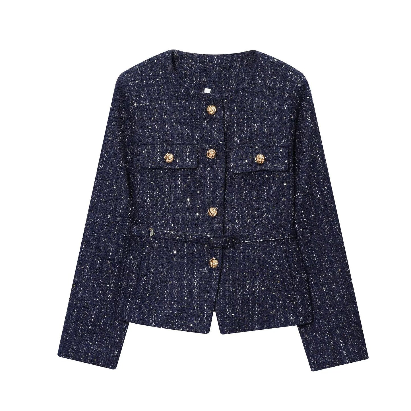 Women's Casual Round Neck Classic Style Woolen Coats