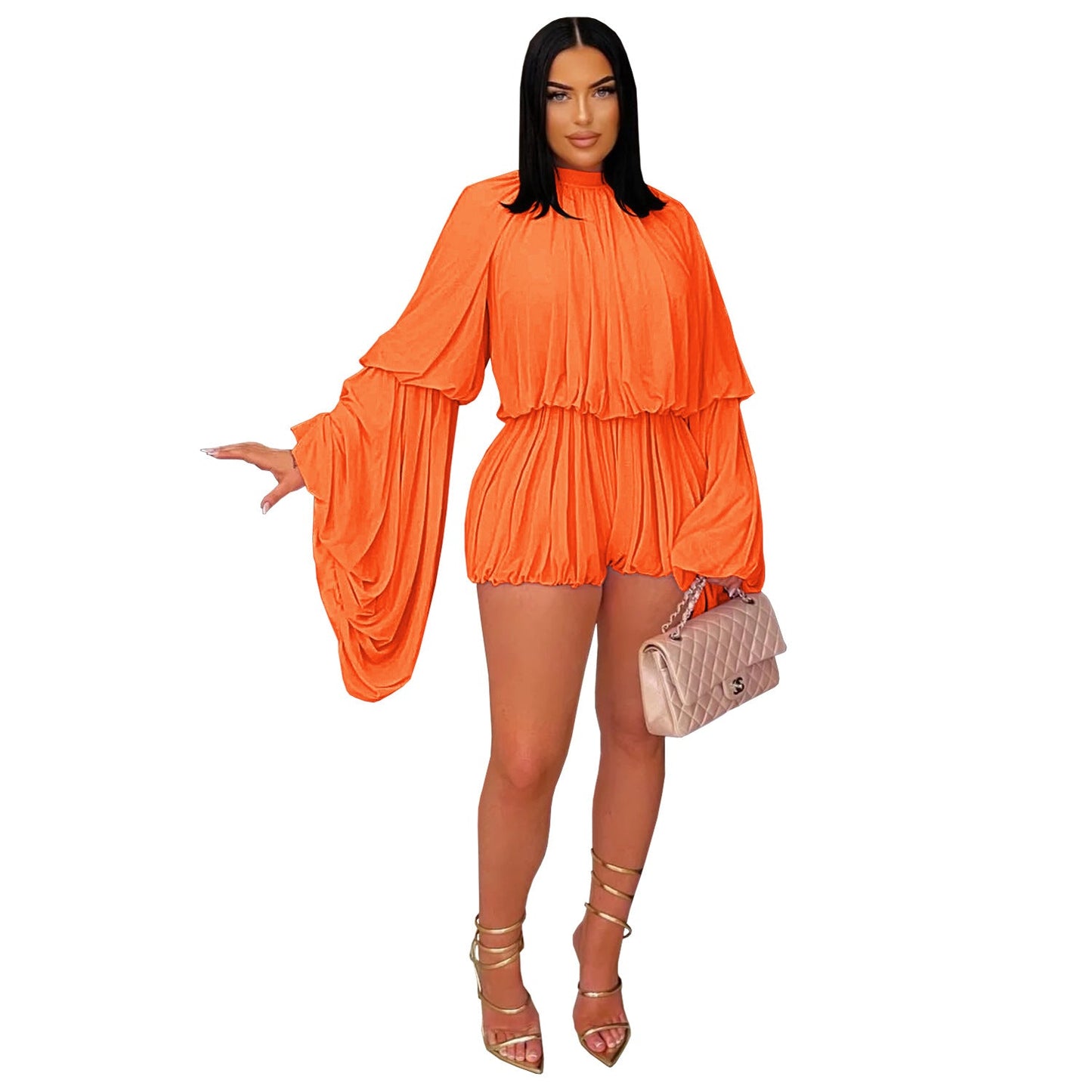 Women's Fashion Wear Casual Pleated Solid Color Suits