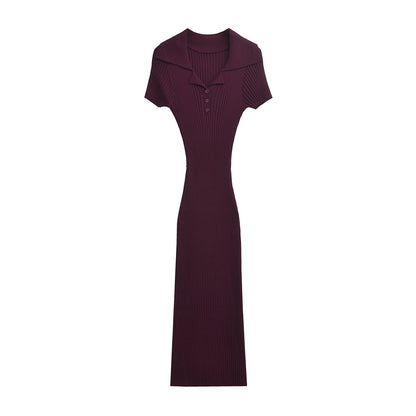 Women's Homemade Classic Rib Knitted Long Dress Dresses