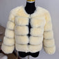 Women's Warm Leisure Stitching Faux Fox Fur Coats