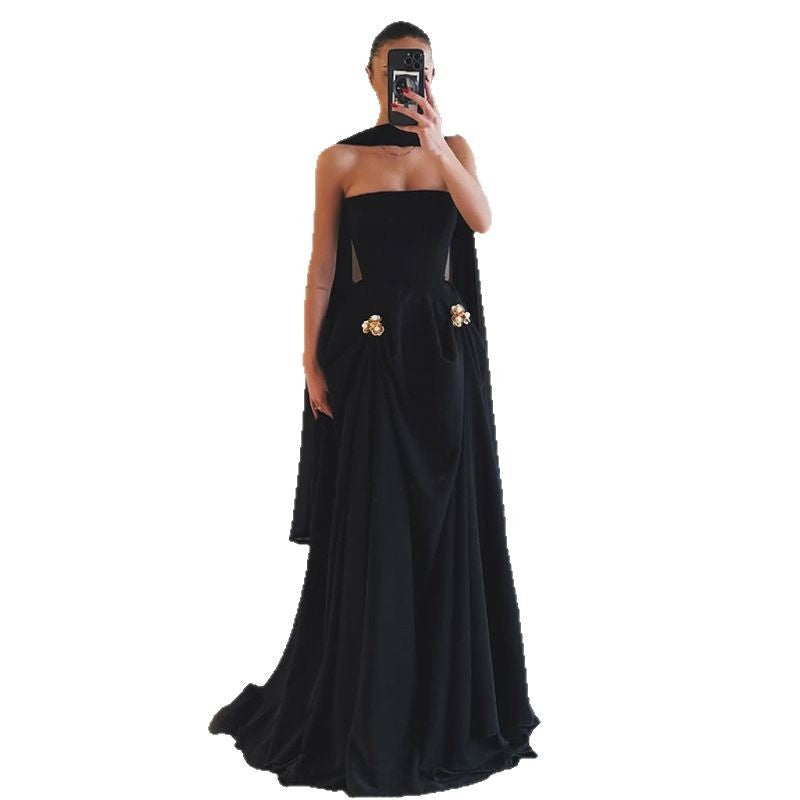 High-grade Dress Summer Tube Twisted Buckle Dresses