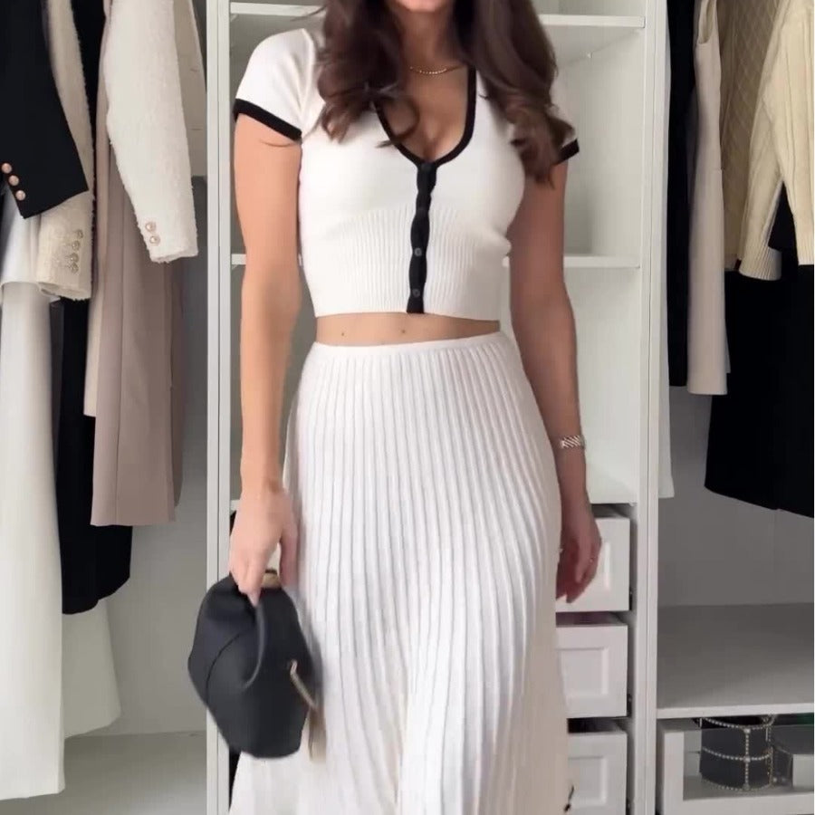 Women's Graceful Summer Contrast Color Stretch Suits